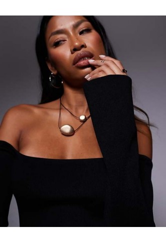 Princess Polly Parisa bardot fine knit mini dress