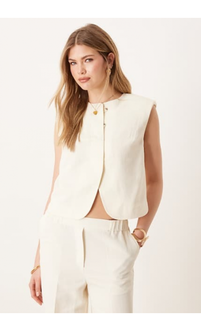 ASOS DESIGN high neck boxy waistcoat co-ord