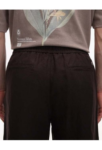 Lacoste straight leg woven trouser in brown