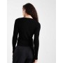 COLLUSION fine gauge knitted cardi in black