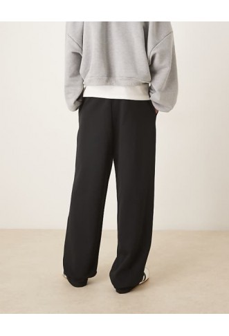 ASOS DESIGN essentials wide leg jogger in black