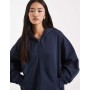 COLLUSION zip through boxy hoodie in navy