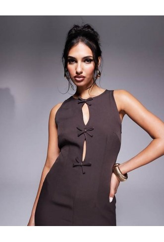 Kaiia exclusive cut out bow detail mini dress