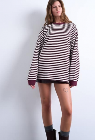 Topshop stripe long sleeve...