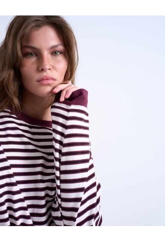 Topshop stripe long sleeve slouchy skater tee