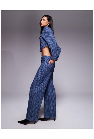 Liquor N Poker Women's Blue Mid Rise baggy Jeans