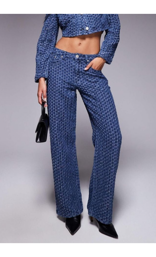 Liquor N Poker Women's Blue Mid Rise baggy Jeans