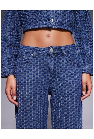 Liquor N Poker Women's Blue Mid Rise baggy Jeans