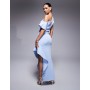 ASOS DESIGN fallen shoulder with frill split detail maxi dress