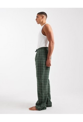 ASOS DESIGN lounge bottoms in green check