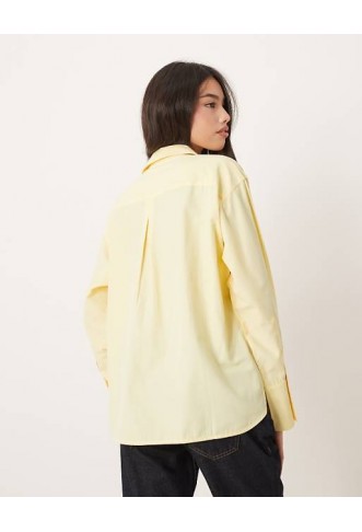 JJXX Bella long sleeve shirt in butter yellow