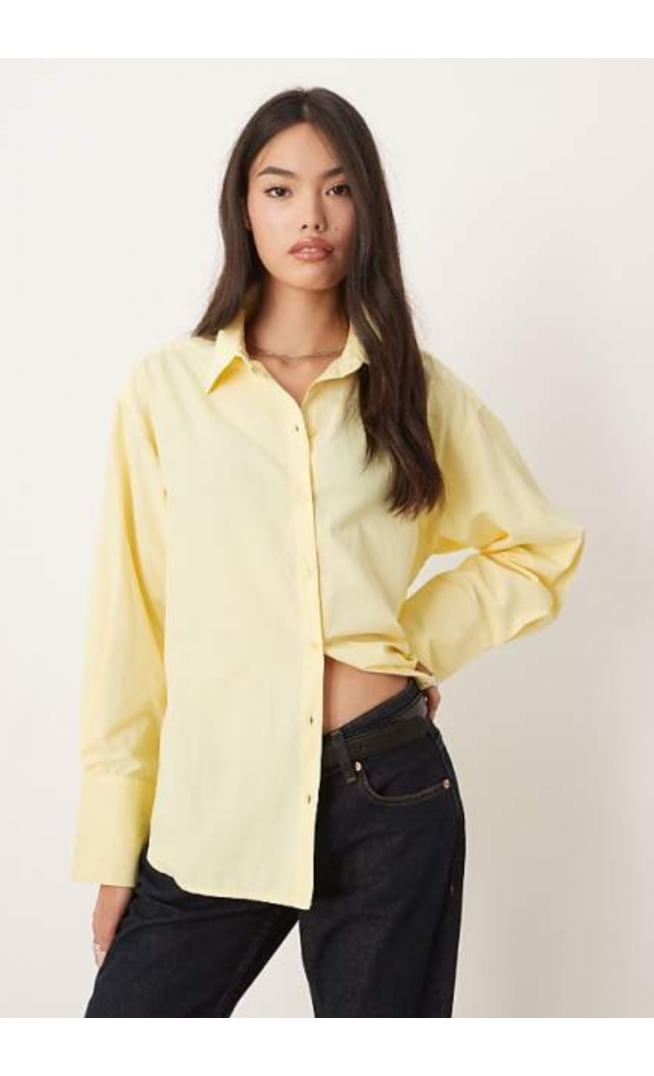 JJXX Bella long sleeve shirt in butter yellow