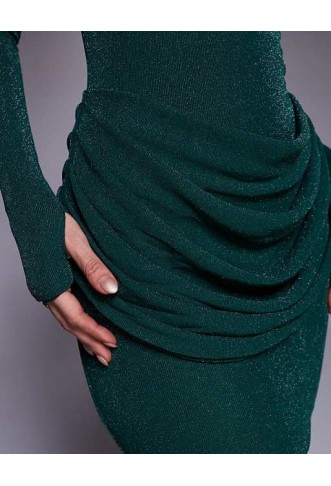 Wanderdoll Eman long sleeve maxi dress in emerald