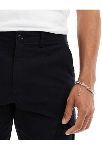 Jack & Jones loose fit cargo trouser in black