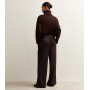 New Look Dark Brown Textured Wide Leg Trousers