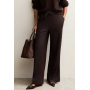 New Look Dark Brown Textured Wide Leg Trousers
