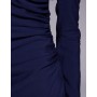 ASOS DESIGN high neck ruched side maxi dress in navy