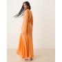 ASOS DESIGN washed satin maxi dress with lace details