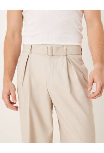 ASOS DESIGN smart wide leg belted trousers