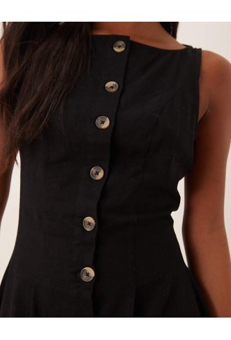 ASOS DESIGN Petite slash neck button down midi dress