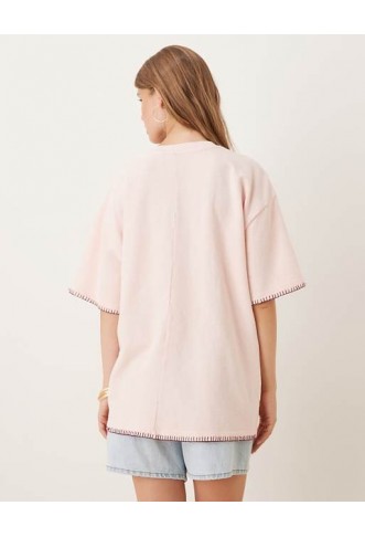 ASOS DESIGN oversized t-shirt with sun embroidery