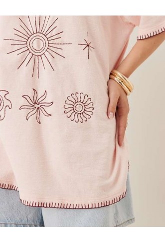 ASOS DESIGN oversized t-shirt with sun embroidery