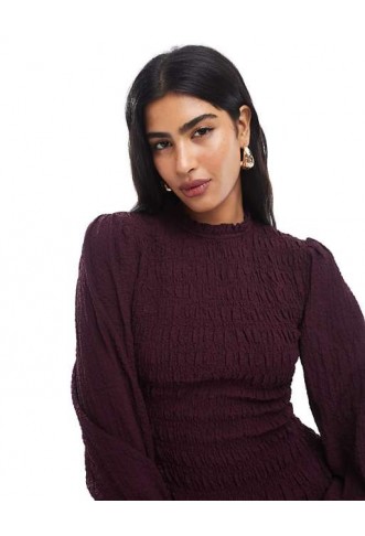 Wednesday's Girl shirred puff sleeve blouse