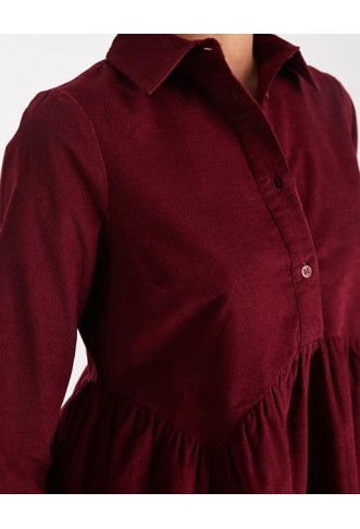 Wednesday's Girl button through mini cord smock dress