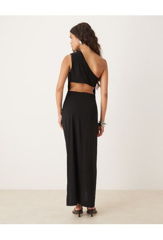 ASOS DESIGN ruched maxi dress in black