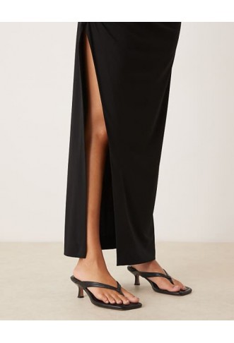 ASOS DESIGN ruched maxi dress in black