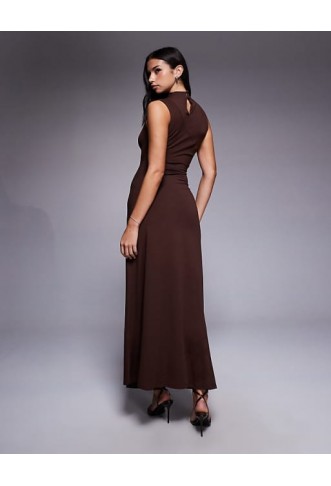 ASOS DESIGN high neck seamed drape maxi dress