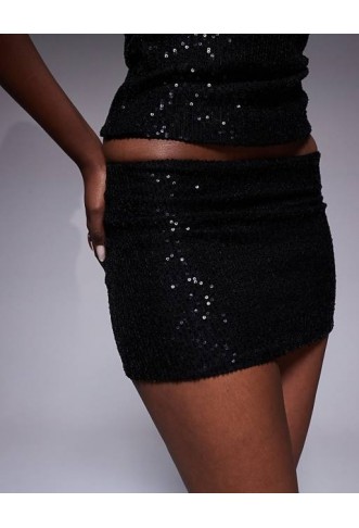 Fashionkilla exclusive sequin micro mini skirt