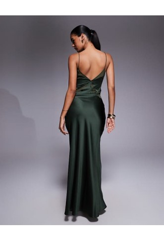 ASOS DESIGN satin chiffon mix square maxi dress