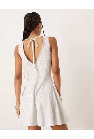 ASOS DESIGN broderie sleeveless mini dress