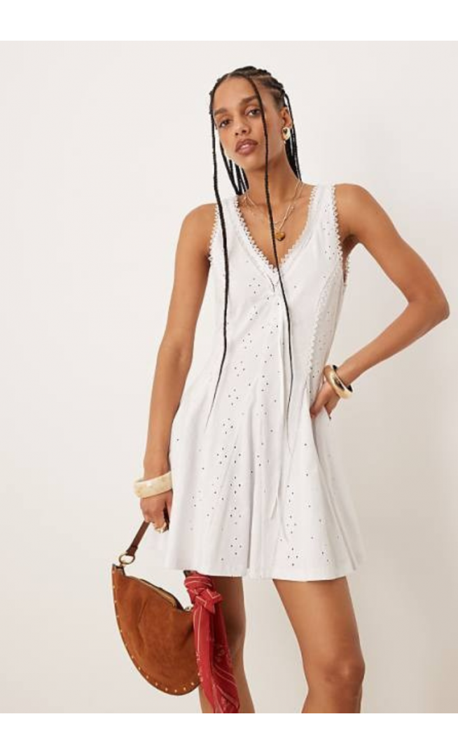 ASOS DESIGN broderie sleeveless mini dress