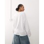 Weekday oversized boxy fit long sleeve t-shirt in white