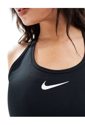Nike Training Swoosh medium support sports bra in black