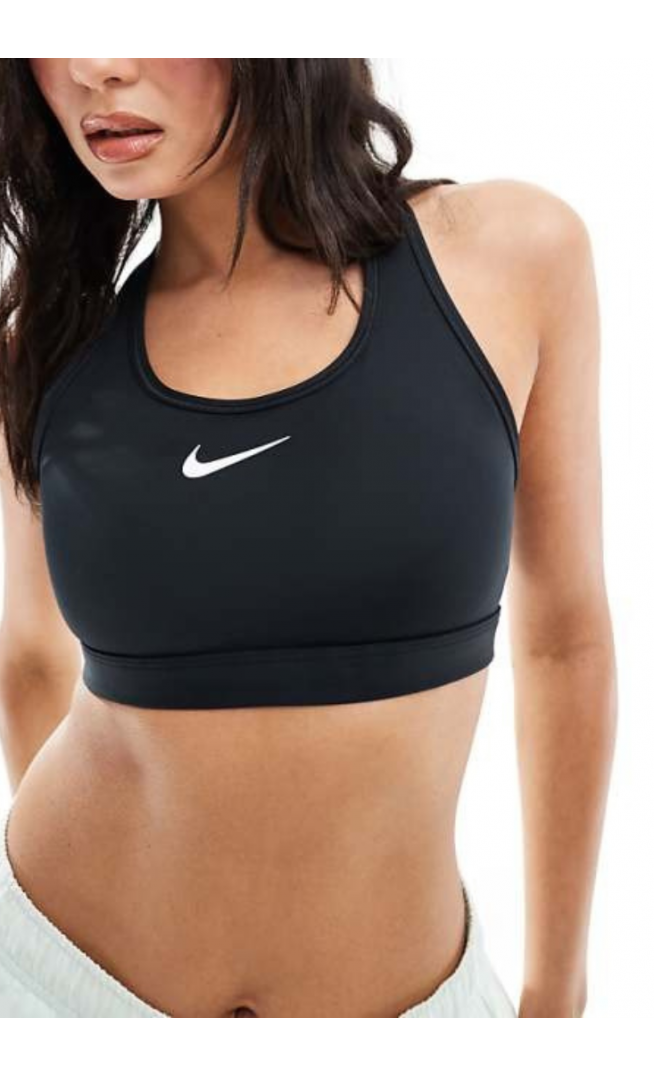 Nike Training Swoosh medium support sports bra in black