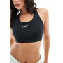 Nike Training Swoosh medium support sports bra in black