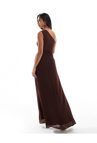TFNC Petite Bridesmaid chiffon maxi dress with wrap skirt