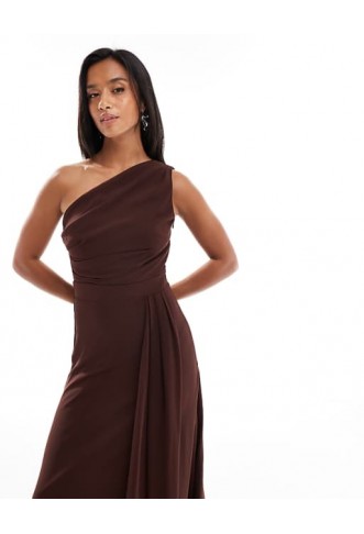 TFNC Petite Bridesmaid chiffon maxi dress with wrap skirt