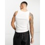 COLLUSION ribbed vest in white