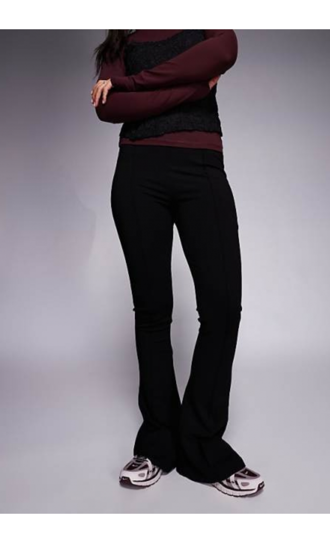 ASOS DESIGN ponte flare trouser with pintuck detail