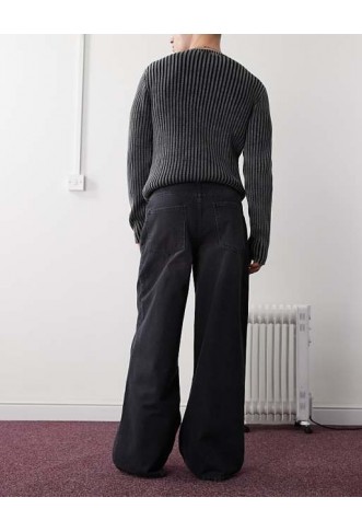 COLLUSION X003 wide leg jeans in washed black