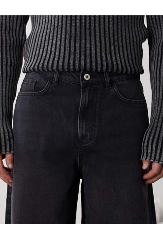 COLLUSION X003 wide leg jeans in washed black