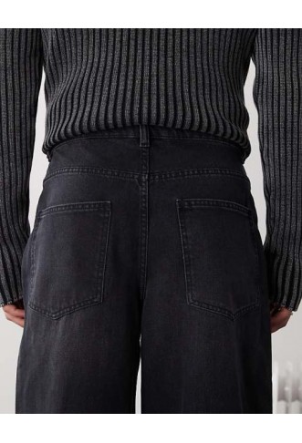 COLLUSION X003 wide leg jeans in washed black