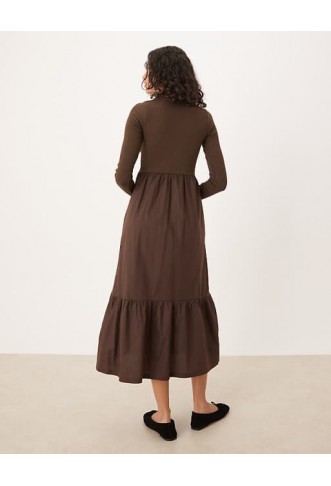 Threadbare long sleeve scoop neck midi dress