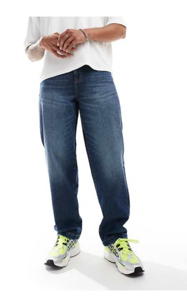 ASOS DESIGN baggy jeans in dark wash blue