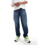 ASOS DESIGN baggy jeans in dark wash blue
