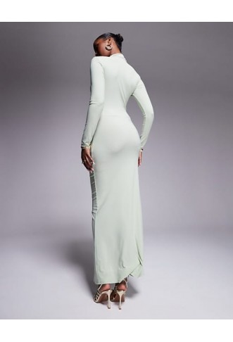 ASOS DESIGN long sleeve high neck maxi dress